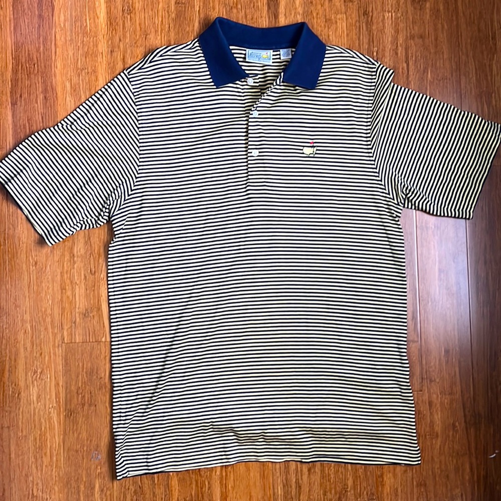 Navy and yellow Masters polo